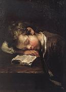 Jean Baptiste Greuze la petit paresseux Spain oil painting artist